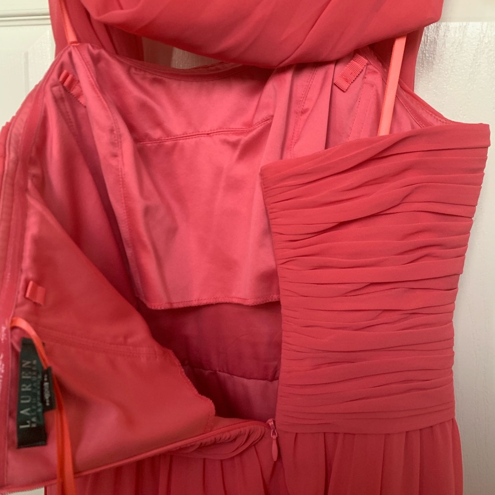 Ralph Lauren strapless Georgette gown - Picture 5 of 7